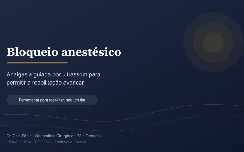 Bloqueio anestésico guiado por ultrassom para permitir a reabilitação avançar — Dr. Caio Fábio
