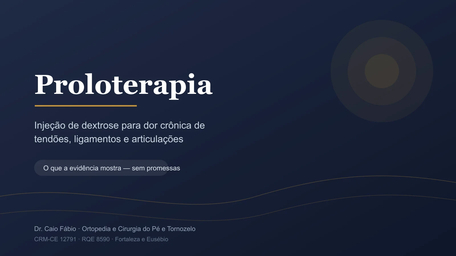 Proloterapia: injeção de dextrose para dor crônica de tendões, ligamentos e articulações — Dr. Caio Fábio
