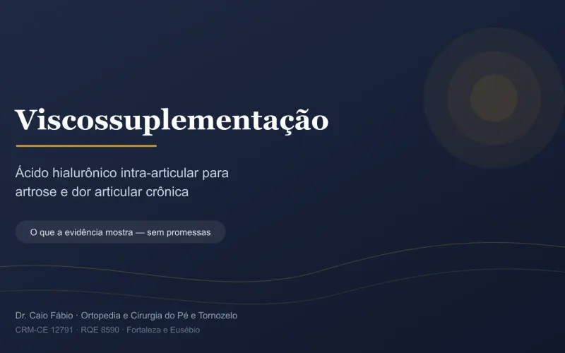 Viscossuplementação: ácido hialurônico intra-articular para artrose e dor articular crônica — Dr. Caio Fábio